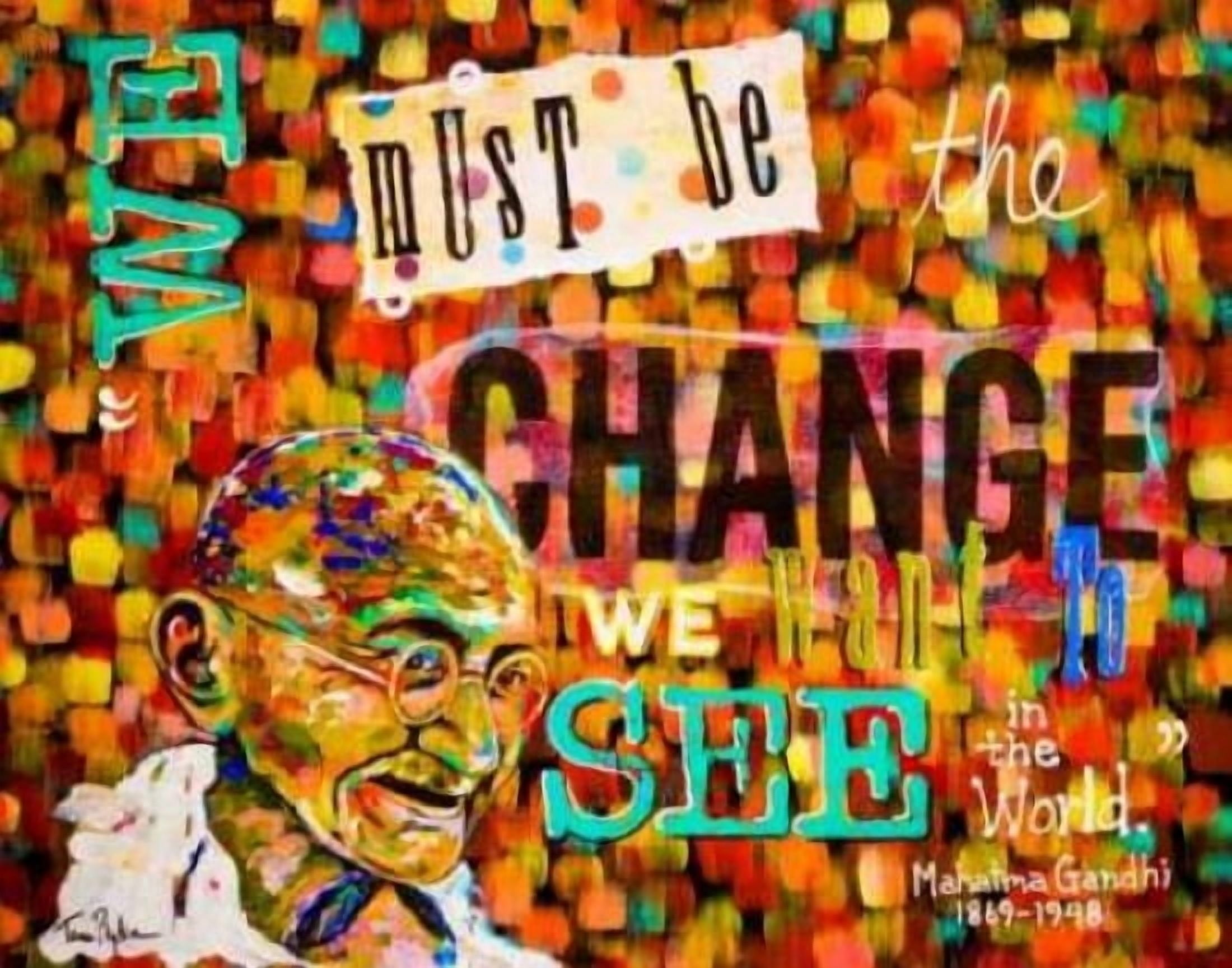 Gandhi Canvas Art - Tana Plyler (22 x 28)