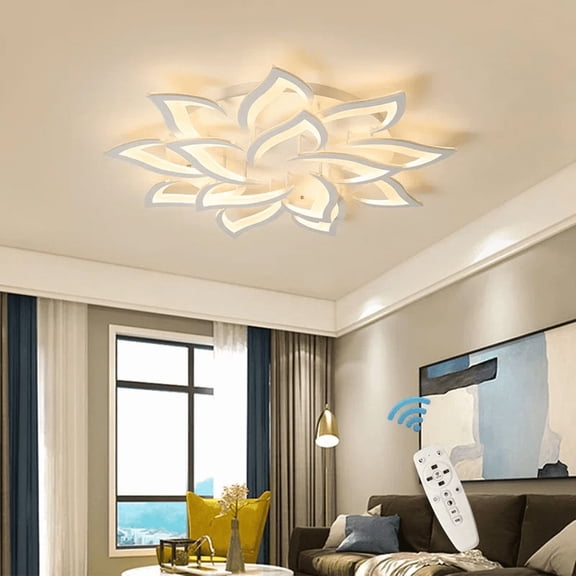 Ganeed 36 in Modern Flower LED Ceiling Light with Remote, Dimmable Brightness and Adjustable Color Temperature, Flush Mount Fixture for Living Room, Dining Room