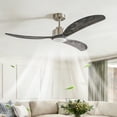 thumbnail image 1 of Ganeed Large Ceiling Fan with Light, 52 inch Ceiling Fan with Light and Remote, Modern Wood Ceiling Fans, Reversible Quiet DC Motor, High CFM, Dimmable Ceiling Fans for Indoor Nickel, 1 of 15