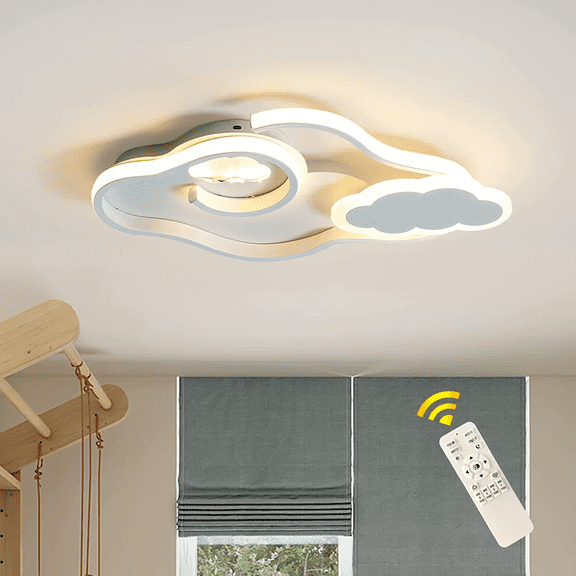 Ganeed Modern Dimmable LED Ceiling Light Fixture, Memory Function Indoor Lighting Lamp for Home Kindergarten Office Exhibition Hall Nursery