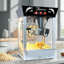 Ganeed Popcorn Machine - 12oz Popper with Stainless-Steel Kettle, Reject Kernel Tray, Warming Light, and Accessories (Black)