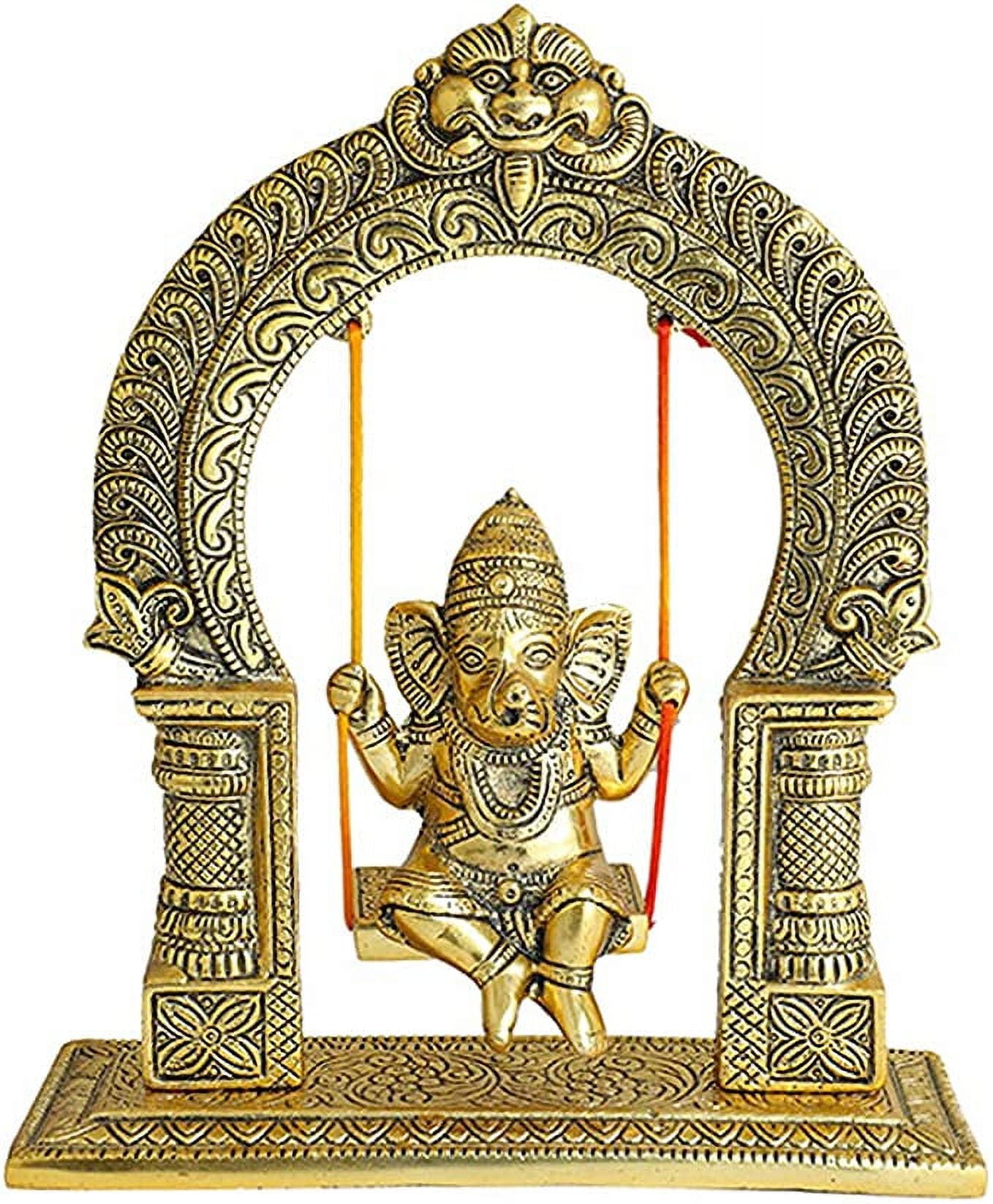 Ganesh Swing/ Metal Ganesha Sitting jhula and Decorative Statue/Ganesh