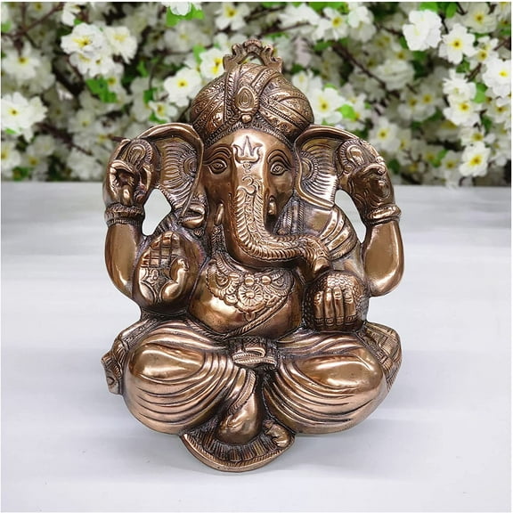 Ganesha Wall Hanging Lord Ganesha Wall Decor Ganesh Wall Art Indian Wall Decor Ganesha Sculpture for Home Decor Indian Spiritual Bronze Ganesh Hanging Statue Religious God Idol - AtoZ India Cart