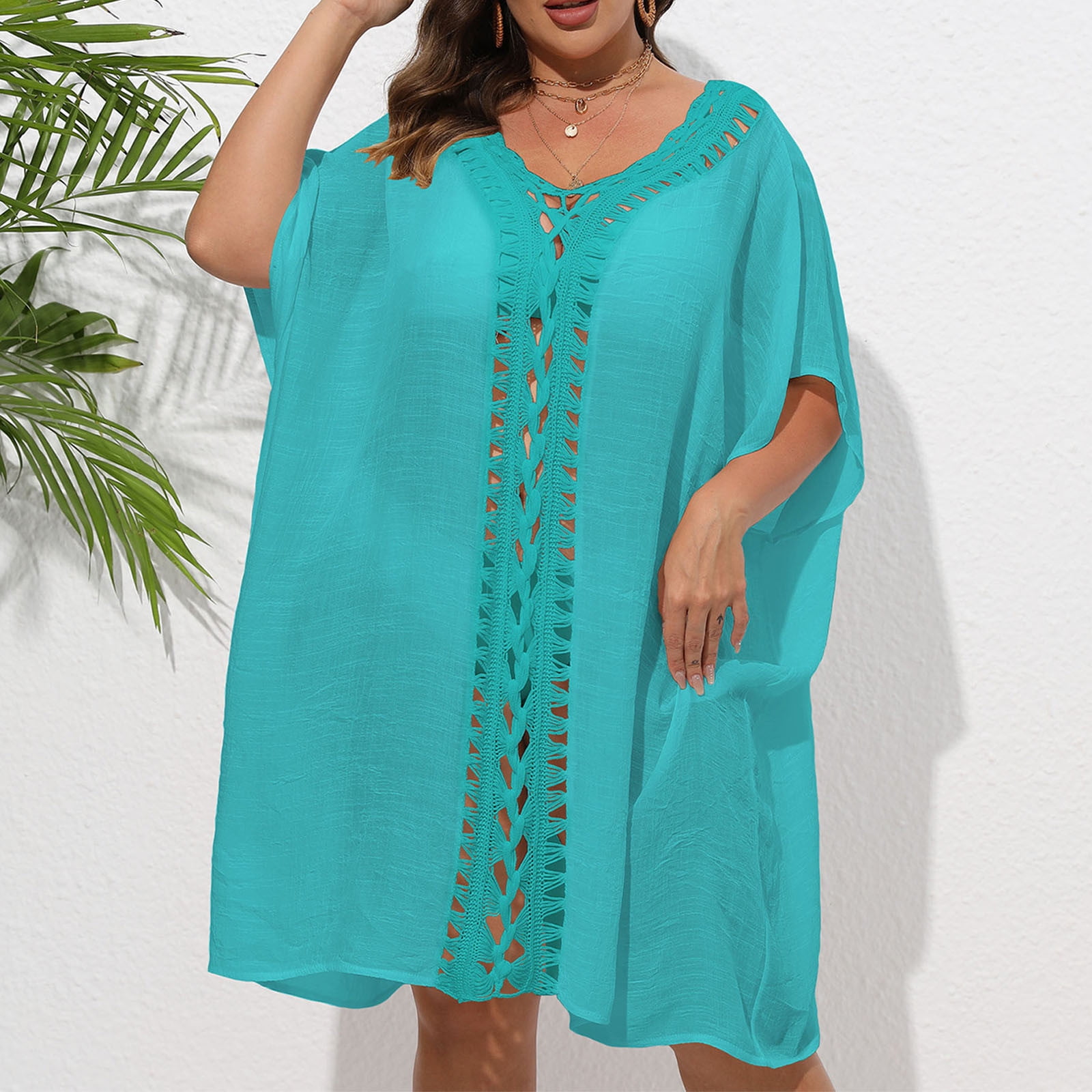 Ganfancp Crochet Coverups for Women, Pool Cover Up Oversized Women's