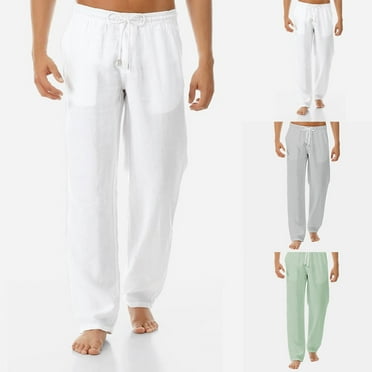 Ganfancp Men's Trousers Pants Chino Pants Relaxed Summer Thin Moisture-Wicking 31" Inseam Pants Regular Fit Pockets Comfy Solid for Outdoor Green L Clearance Sales Today Deals Prime