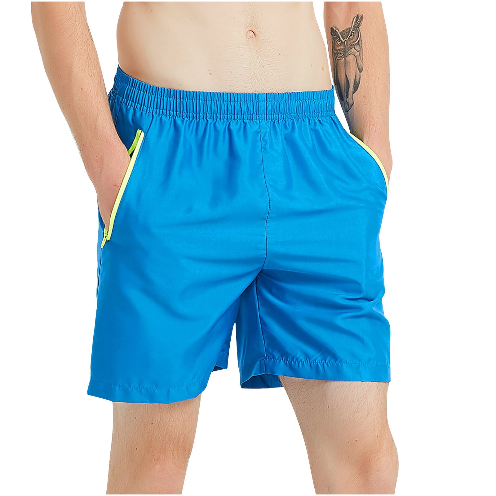 Ganfancp Mens Swim Shorts, Men Quick Dry Beach Shorts Mesh Lined