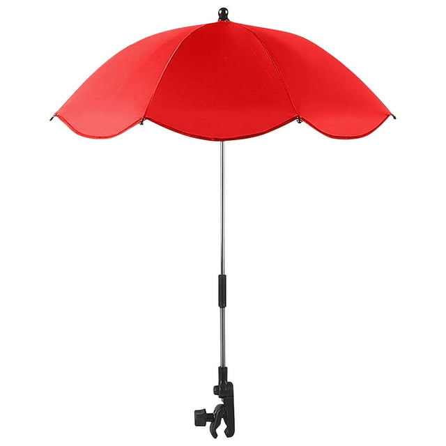Ganfancp Umbrella Stroller, Adjustable Sun Shade Parasol, Foldable Travel Umbrella, Easy Clamp Attachment, Outdoor Protection, Pram Wheelchair Beach Use, Lightweight Design