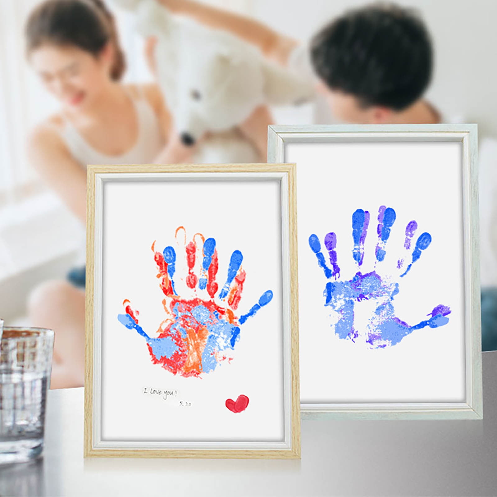 Ganfancp Valentine's Day Handprint Painting Diy Couple Baby Handprint