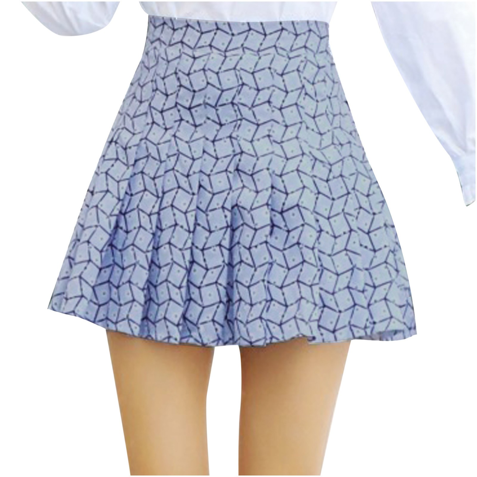 Ganfancp Women's A-line High Waist Culottes Short Skirt Pleated ...