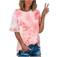 thumbnail image 1 of Ganfancp Women's Shirt , Short Sleeve Round Neck Casual Tops Fashion Printed T-Shirt Blouse, Sizes S-5XL, 1 of 5
