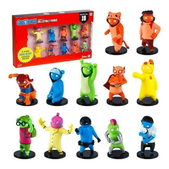 Gang Beasts Character Figures 12pk Red Cat Blue Bear Green Dragon PMI International