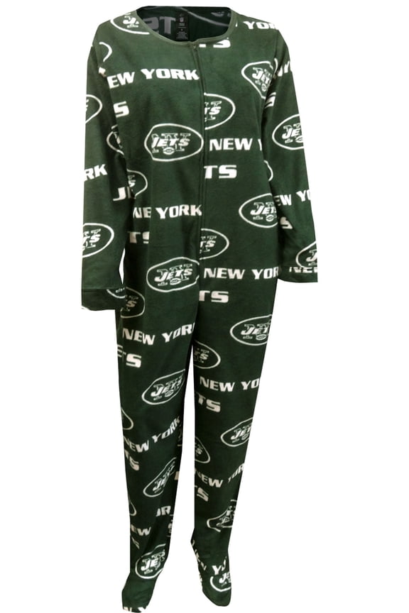 Womens Gang Green Football Ladies One Piece Footie Pajama (Small)