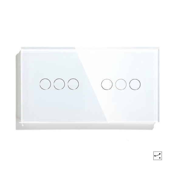 Gang Touch Switch 157mm 2Way Light Switch White Black Golden Crystal Class Panel Switch Waterproof Double 3Gang Switches ,Easy to Installation