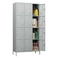 thumbnail image 1 of GangMei 12 Doors Metal Storage Locker Cabinet for Employees, Storage Locker for School Office Gym Bedroom, Industrial Steel Storage Locker with 12 Hooks, Assembly Required(Light Gray), 1 of 9