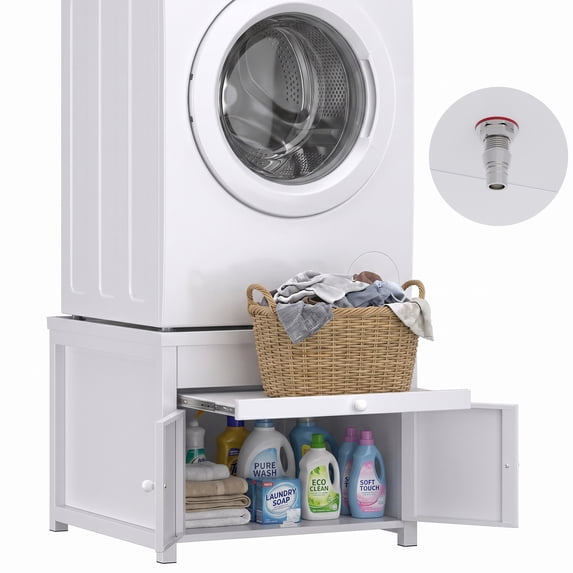 HUAXRON 23" Height Laundry Pedestal for Washer and Dryer, Universal Fit, Four Corner Bearing Capacity 700lb Max, Metal Washing Machine Base Stand for Dryer Base Platform Heavy Duty (1 Pack)