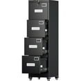 thumbnail image 1 of HUAXRON 4 Drawer Lockable File Cabinet with wheels, Metal Office Vertical File Storage Cabinet for A4 Letter/Legal Size, Assembly Required (Black), 1 of 10