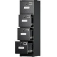 thumbnail image 1 of HUAXRON 4 Drawer Locking Metal Vertical File Cabinet with 4 Individual Locks and Hanging Folders for Office, School, Home, Assemble Required (Black), 1 of 10