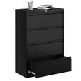 thumbnail image 1 of GangMei 4-Drawer Steel Metal Lateral Filing Cabinet with Lock in Black, 1 of 7