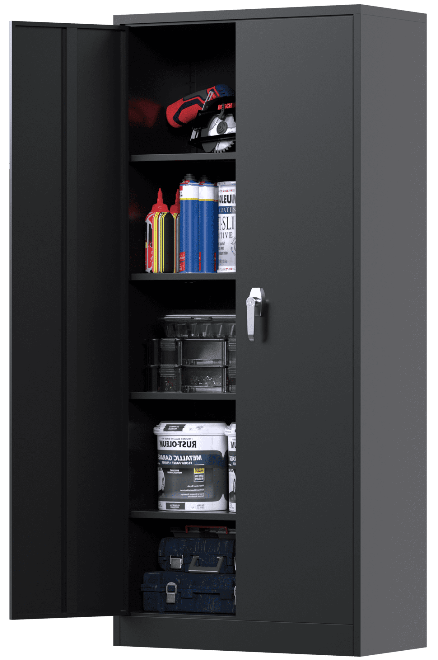 GangMei 71 Inches Tall Metal Garage Storage with Locking Doors