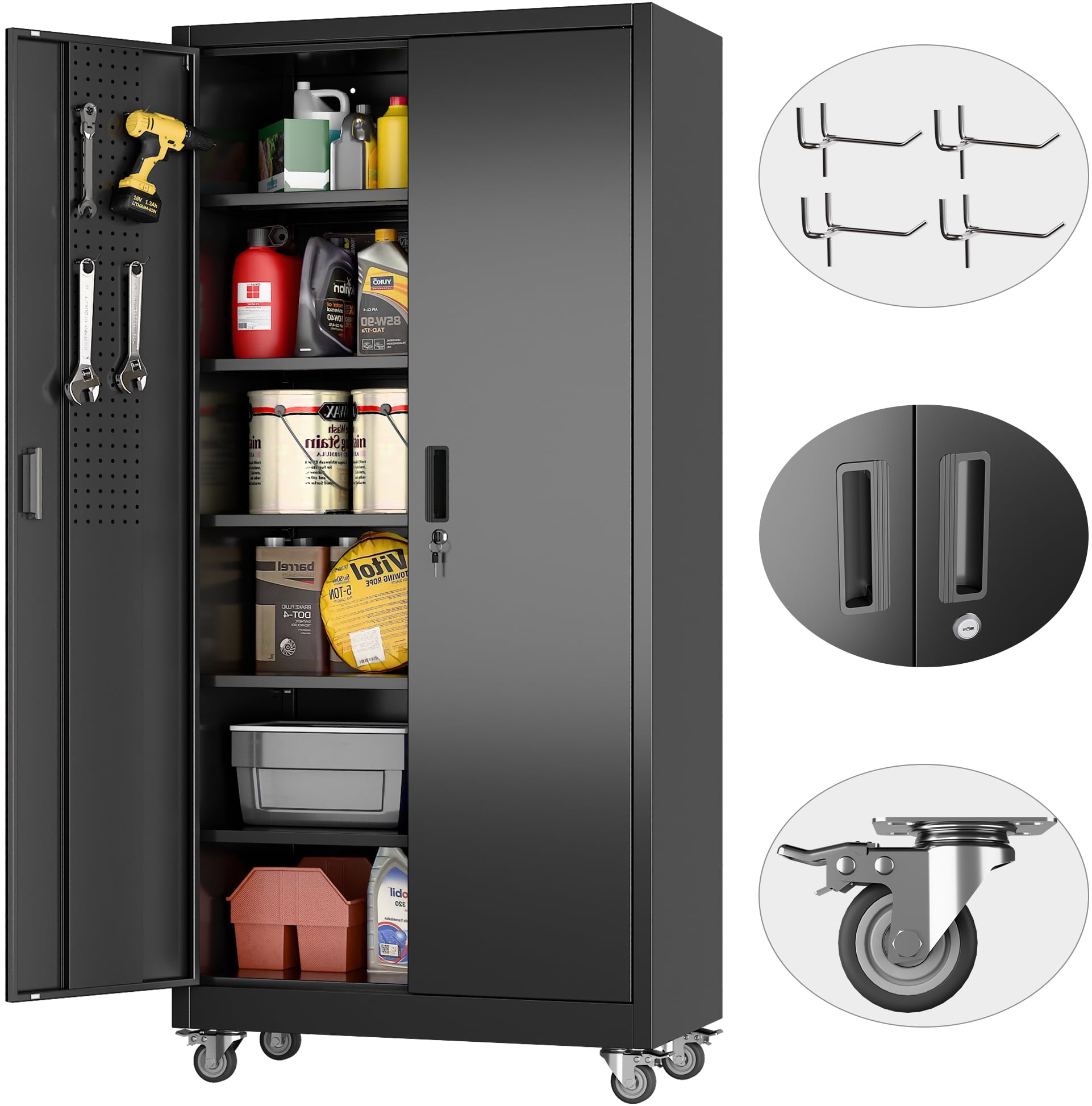 GangMei 71 inches Tall Metal Garage Storage Cabinets with Locking