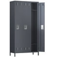 thumbnail image 1 of GangMei 72 inches Metal Storage Cabinet Locker with 3 Locking Doors for Employees，Large Steel Combination Locker Cabinet for Garage, Gym, Living Room, School , Office (Dark Gray), 1 of 10