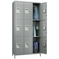 thumbnail image 1 of GangMei 9 Doors Metal Storage Locker Cabinet for Employees, Storage Locker for School Office Gym Bedroom, Industrial Steel Storage Locker with 18 Hooks, Assembly Required(Light Gray), 1 of 6