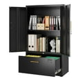 thumbnail image 1 of GangMei Black Steel Lateral File Storage Cabinet with 3 Drawers, 40 Inches Height Storage Cabinet for Home office, Assembly Required, 1 of 7
