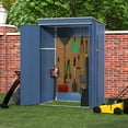 thumbnail image 1 of GangMei Metal Outdoor Storage Shed with Lockable Door, 72.83" x 48.43" x 35.63", Blue, 1 of 7