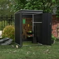 GangMei Metal Outdoor Storage Shed 4FT x 4FT, Steel Utility Tool Shed Storage House with