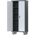 Metal Garage Storage Cabinet With Wheels And Drawer,Black Rolling Garage Cabinet With Locking Doors,73" Tall Mobile Metal Storage Cabinets For Home, Office,Garages - Walmart Supplies