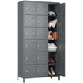 thumbnail image 1 of GangMei 18 Doors Metal Storage Locker Cabinet, Industrial Storage Lockers for Employees, Large Steel Storage Locker for School Office Gym Bedroom,Assembly Required (Dark Grey), 1 of 9