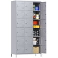 thumbnail image 1 of GangMei Metal Storage Locker Cabinet with 18 Doors, Industrial Lockers for Employees, Large Steel Storage Locker for School Office Gym Bedroom,Assembly Required (Light Grey), 1 of 8