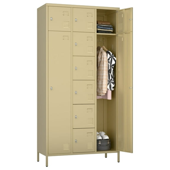 GangMei Metal Storage Locker, 10-Door, Adult, Lockable, Metal Storage Locker