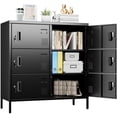 thumbnail image 1 of GangMei Metal Storage Locker, 6-Door Steel Locker for School, Office, Gym, Bedroom, Black, Assembly Required, 1 of 9