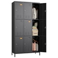 thumbnail image 1 of GangMei Metal Storage Locker for School Office Gym Bedroom, 9 Doors Storage Locker for Employees, Industrial Steel Storage Locker with 18 Hooks, Assembly Required(Black), 1 of 8