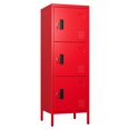thumbnail image 1 of GangMei Metal Storage Locker with Ventilation Holes, Steel Single Locker with Lock and Card Slof for Children Room, School, Office, Home,47.3" H x 15.8" W x 15.8" D,Assembly Required,Red, 1 of 4