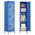 thumbnail image 1 of GangMei Metal Storage Locker for School Office Gym Bedroom,Single 3 Door Steel Storage Locker for Employees,Assembly Required,Blue, 1 of 6
