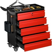 GangMei 5-Drawer Metal Rolling Tool Chest with Wheels,Tool Storage Cabinet With Locking System，Toolbox with Wheels for Garage, Warehouse, Workshop, Assembly Required