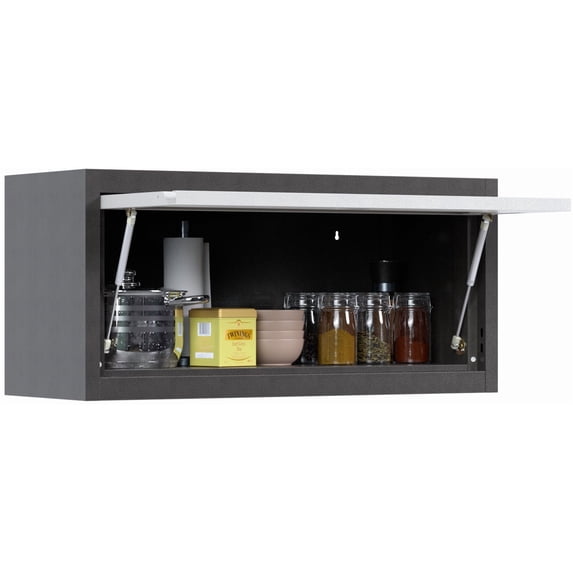 HUAXRON Metal Wall Garage Storage Cabinet with Up-flip Door, Steel Garage Cabinets for Home, Office, Basement, Kitchen, Laundry room and Workshop, Assembly Required
