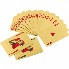 Gangdao Luxury Gold Rose PVC Playing Cards, Waterproof Washable Plastic Poker Cards, Standard Size Deck for Game Night & Magic Tricks