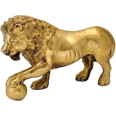 GangesIndia Brass Lion Statue