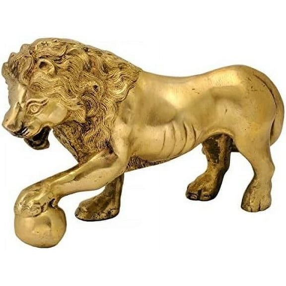 GangesIndia Brass Lion Statue