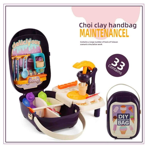Role-Playing Tableware & Makeup Kit, Portable Storage Case, Pretend Play Kitchen, Social Skills Development, Creative Gift For