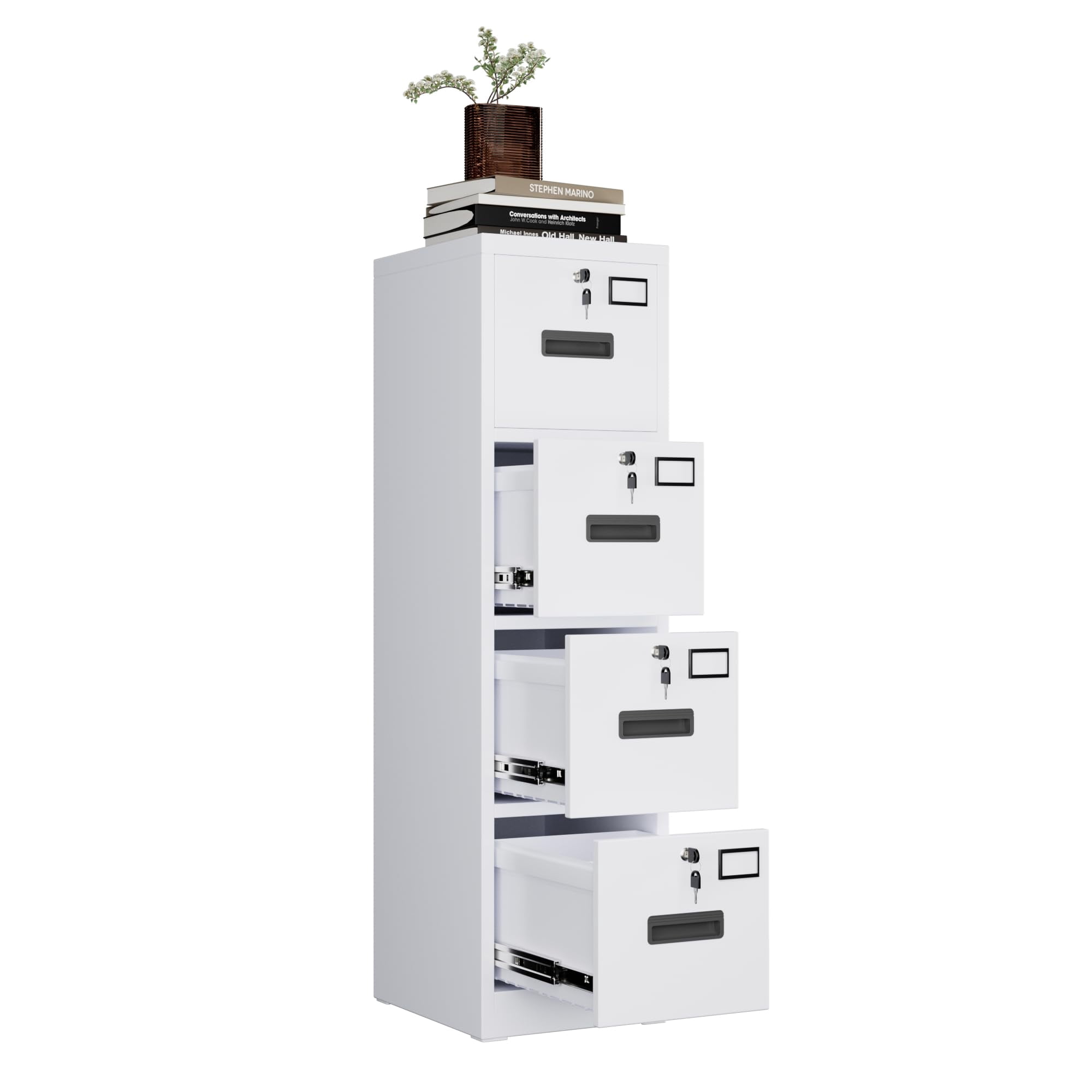 Gangmei 4 Drawer Vertical File Cabinet Metal Office Files Storage Cabinet