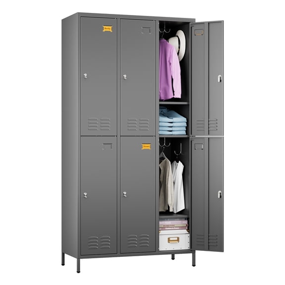 Gangmei 6 Door Lockers for Employees Dark Gray