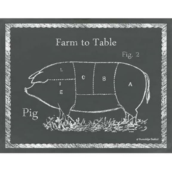 Sectioned Pig Poster Print by Gwendolyn Babbitt (11 x 14)