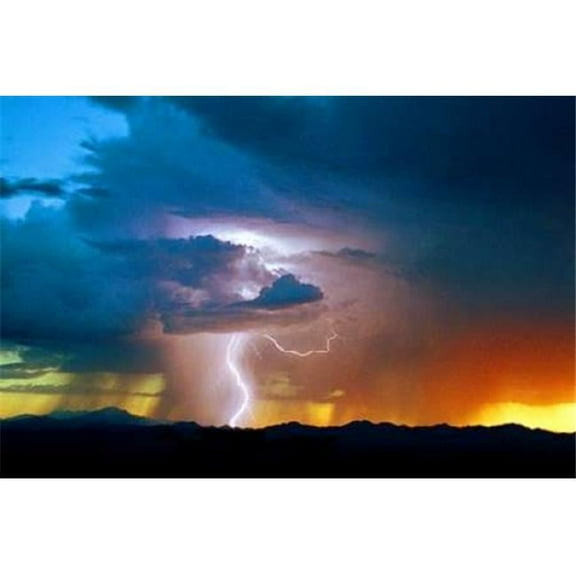 Gango Editions PDXPSTLR160LARGE Sunset Thunderstorm Poster Print by Douglas Taylor, 24 x 36 - Large