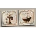 thumbnail image 1 of Gango Home Décor's Salle De Bain & Le Baignoire Two French Bathtub and Pedestal Sink Bathroom Art Set, Two 12x12in Hand-Stretched Canvases, Ready to hang!, 1 of 4