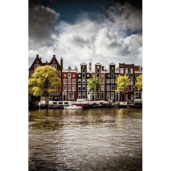 Gango Home Decor Amsterdam Canal I by Erin Berzel (Printed on Paper); One 24x36in Fine Art Paper Giclee Print
