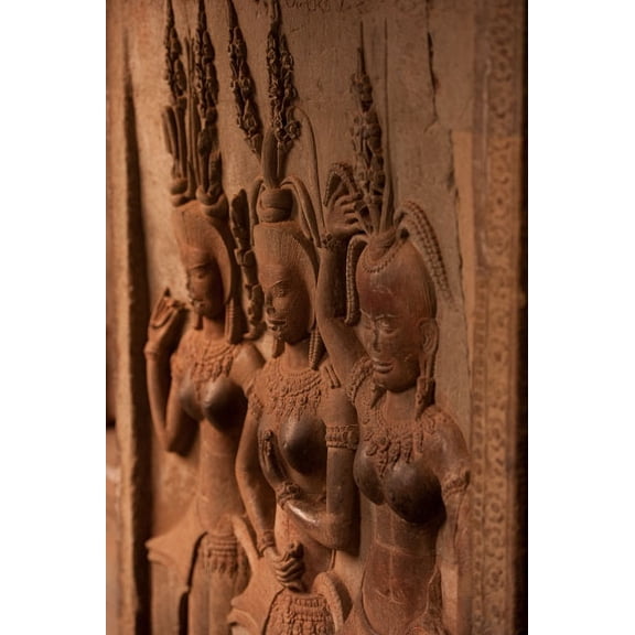 Gango Home Decor Apsara Carvings by Erin Berzel (Printed on Paper); One 24x36in Fine Art Paper Giclee Print